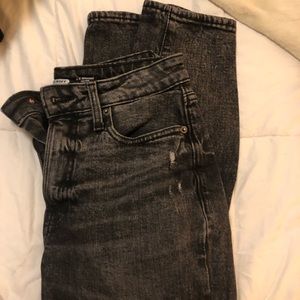 Old navy black worn OG straight high rise jeans